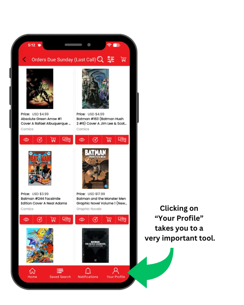 ComicHub App Your Profile icon