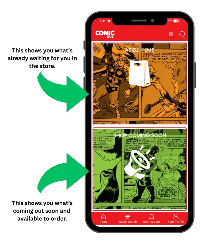 ComicHub main opening screen