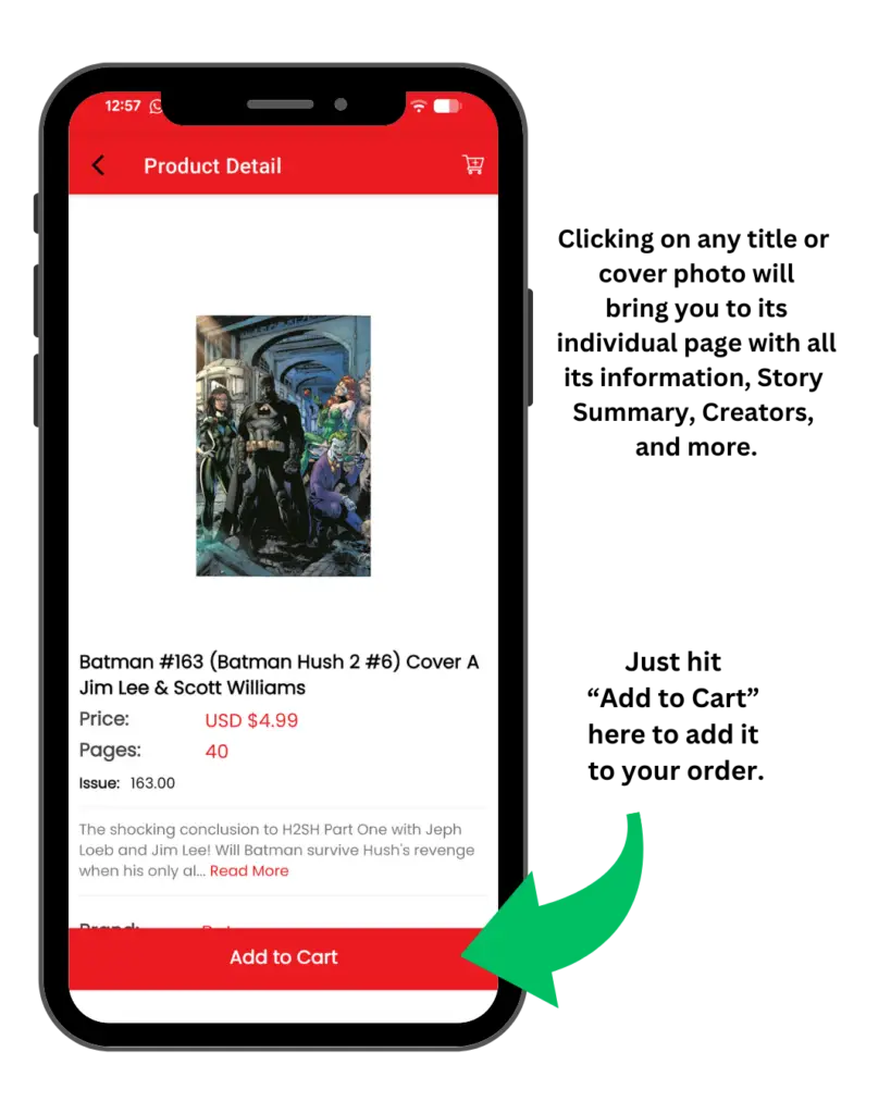 ComicHub App Item Page