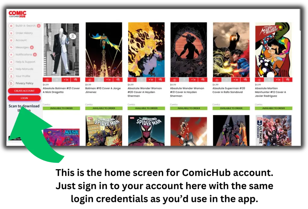 ComicHub Opening Screen